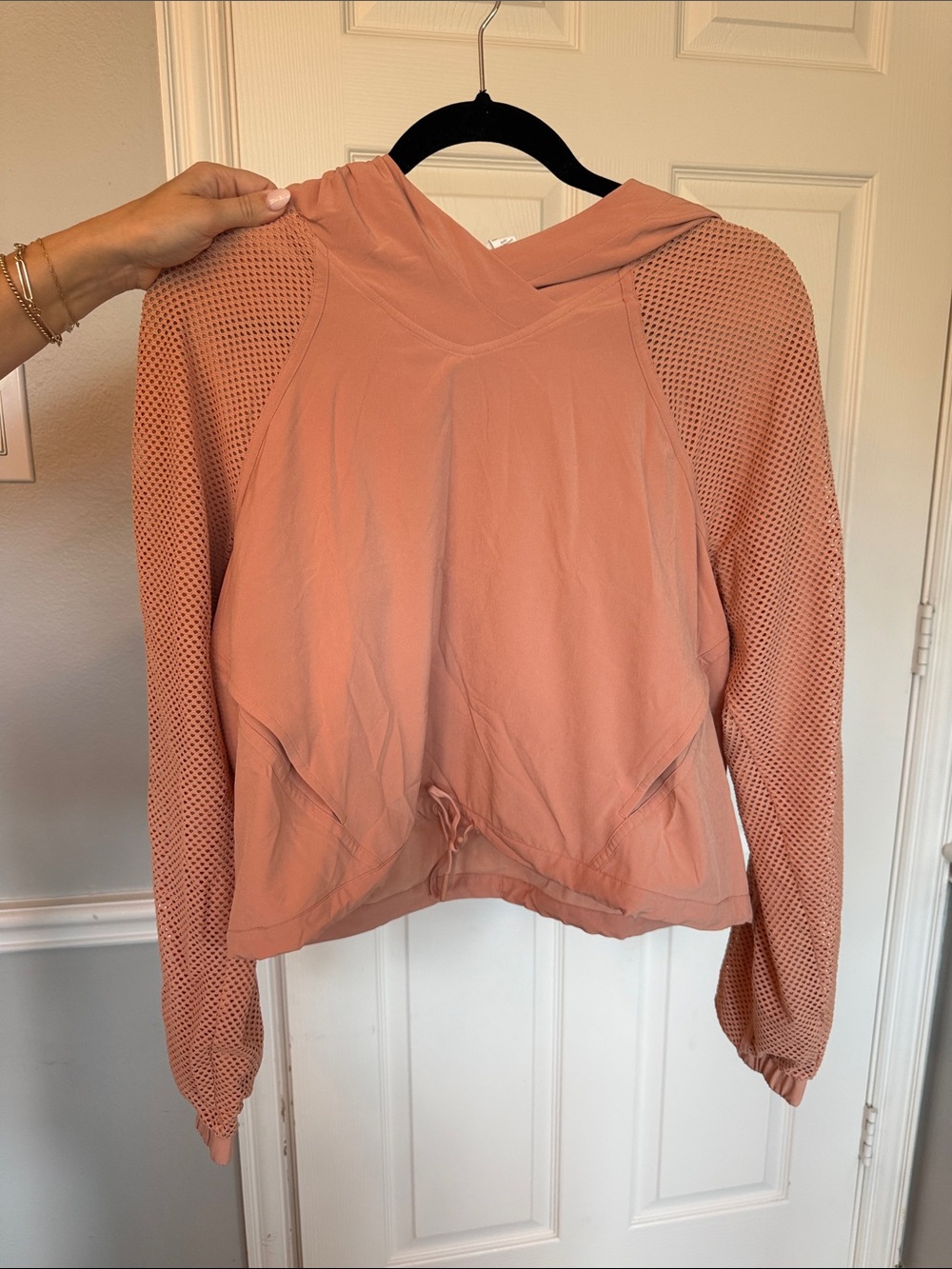 Lululemon Peach Mesh-Sleeve Hoodie for Women